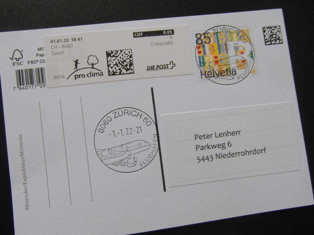 B-Postkarte Gültig Bis 31.12.21 Mit Vollstempel 1.1.22 Ab | Kaufen Auf ...