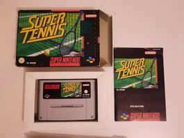 Super Tennis SNES Spiel mit Box und Anleitung PAL