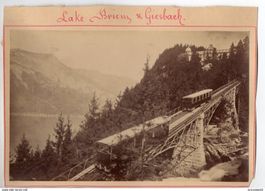 TRAIN LAKE BRIENZ GIESBACH BE Bahn CIRCA 1880 foto 22,5 X 14