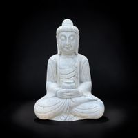 Marmor Buddha Garten Skulptur meditierend – 61cm / 70kg