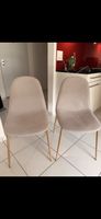 Zwei Esszimmerstühle beige mit Metallbeinen gebraucht