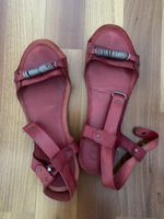 Red Leather Sandals, Size 38, summer, barely worn!