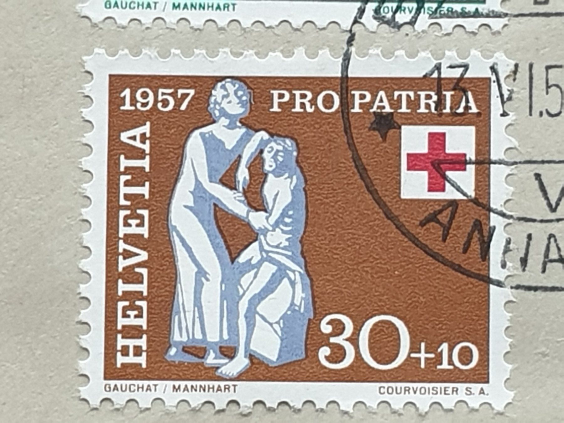 Alle Briefmarken: (225)  Brief mit Satz Pro Patria 1957 – Gebraucht aus Schwarzhäusern von Inot3 4