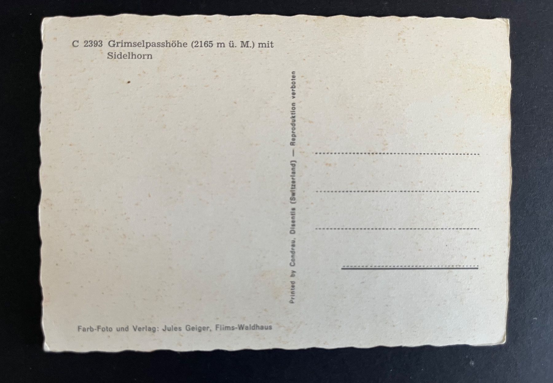 Cartoline postali: Grimselpasshöhe mit Sidelhorn, VW-Käfer – Usato da Ostermundigen venduto da DaxKarten-75 1