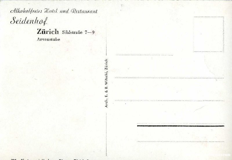 Ansichtskarten: Zürich - Hotel Seidenhof + ca. 1945 – Gebraucht aus Emmenbrücke von teestube 1