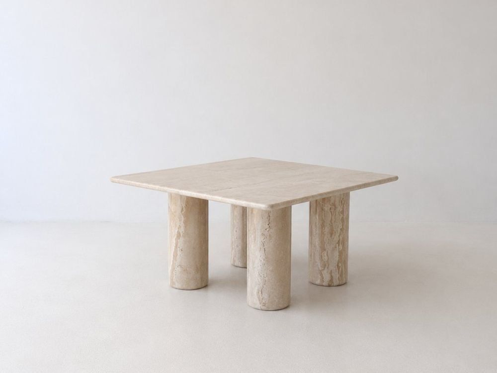 Tables: Travertin Esstisch · Italien 1981 – D'occasion à Dagmersellen par vvinteriorhome
