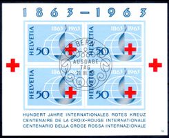 HUNDERT JAHRE ROTES KREUZ 4ERBLOCK AUSGABETAG - XX82