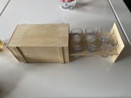 6 kleine Glass Tassen La Fontaine Aux Ânes