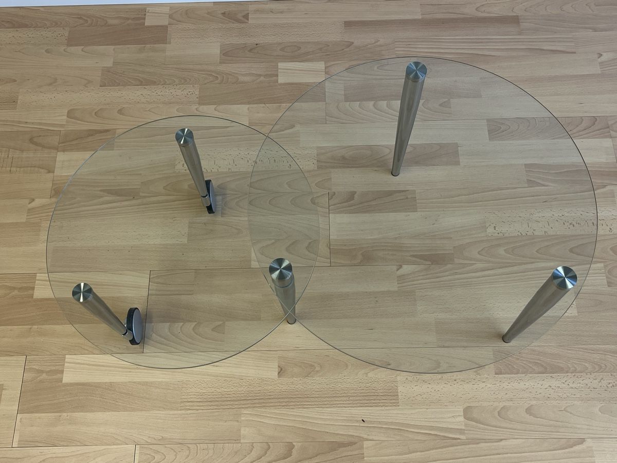 Tavoli: Glas Tischli-Set rund auf Rollen, Durchmesser 60cm – Usato da Horgen venduto da Grizzly83 3