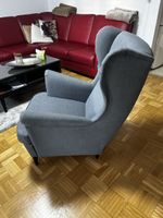 Ikae Grey Wingback Chair