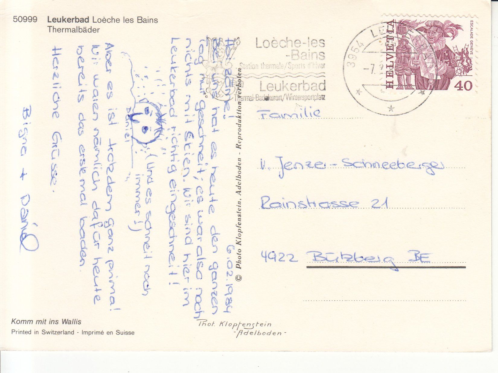 Cartoline postali: Leukerbad 1984 – Usato da Bürglen TG venduto da StampGraf 1