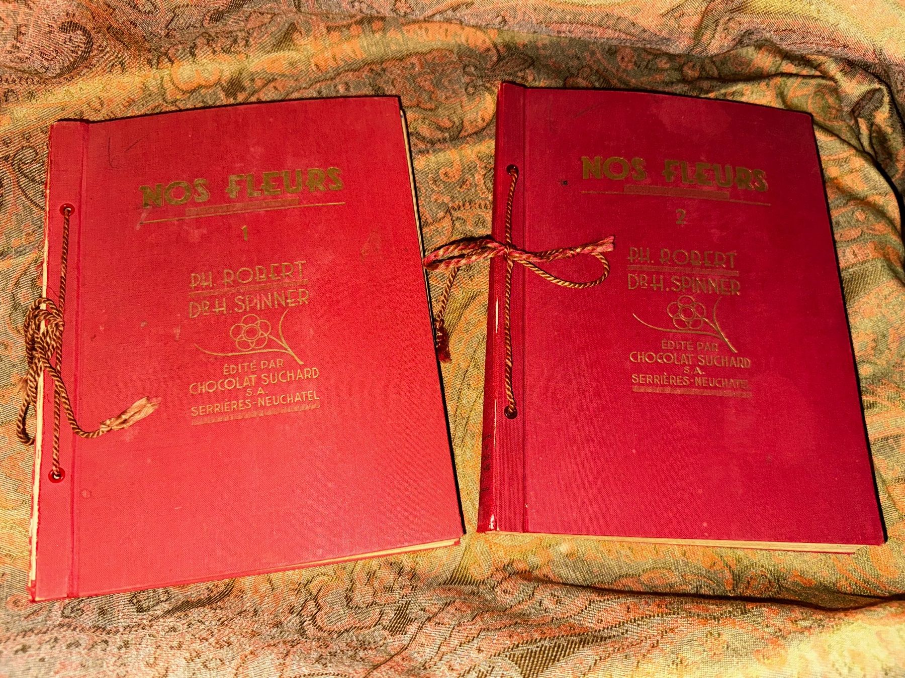 Libri: Nos Fleurs 1 et 2 Chocolat Suchard Philippe Robert 1913 – Usato da Ovronnaz venduto da Etagne68