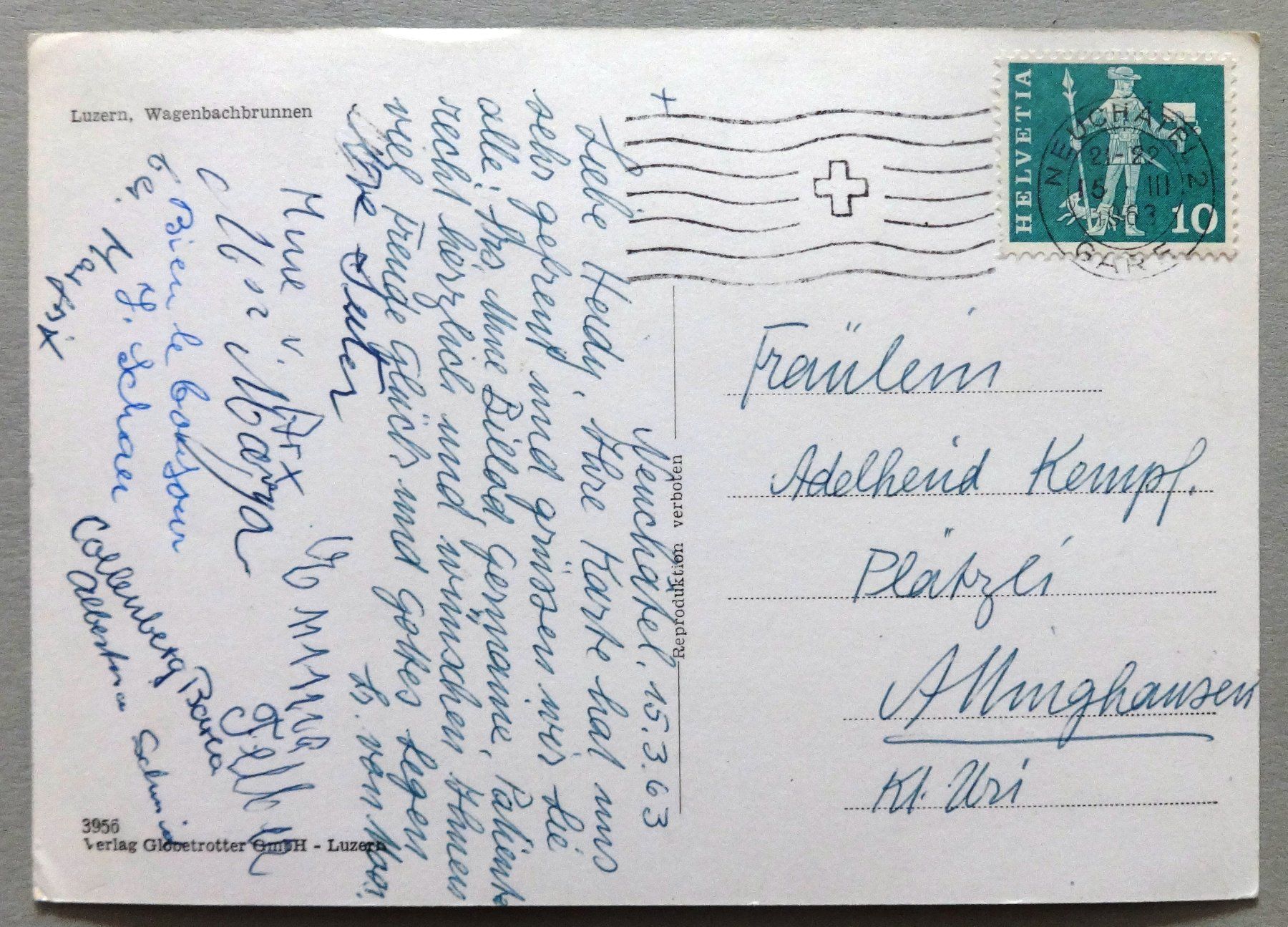 Cartoline postali: Luzern, Wagenbachbrunnen – Usato da Fétigny venduto da Billy2miny 1