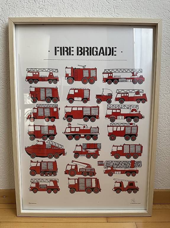 Foto & Immagini: Feuerwehr-Poster "Fire Brigade" inkl. Rahmen – Usato da Bremgarten b. Bern venduto da DominiqueGilgen