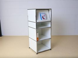 USM Haller Highboard Reinweiss mit Prospekthalter