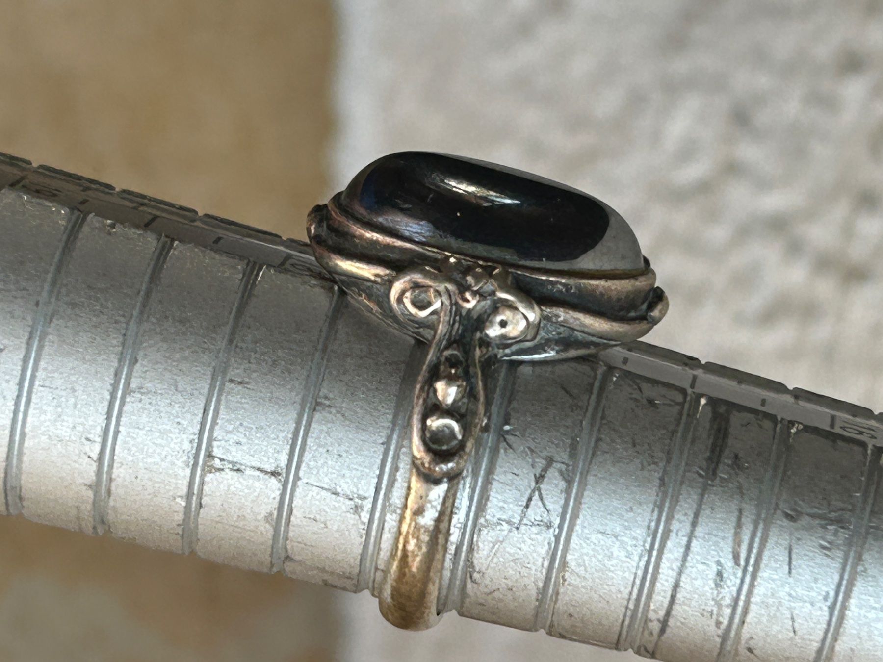 Anelli: Vintage Silber Ring mit Hämatit Stein (54) – Usato da Laufen venduto da Bellebellezza 4