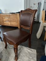 6 antike Holzstühle mit Kunstlederbezug, Top Zustand!