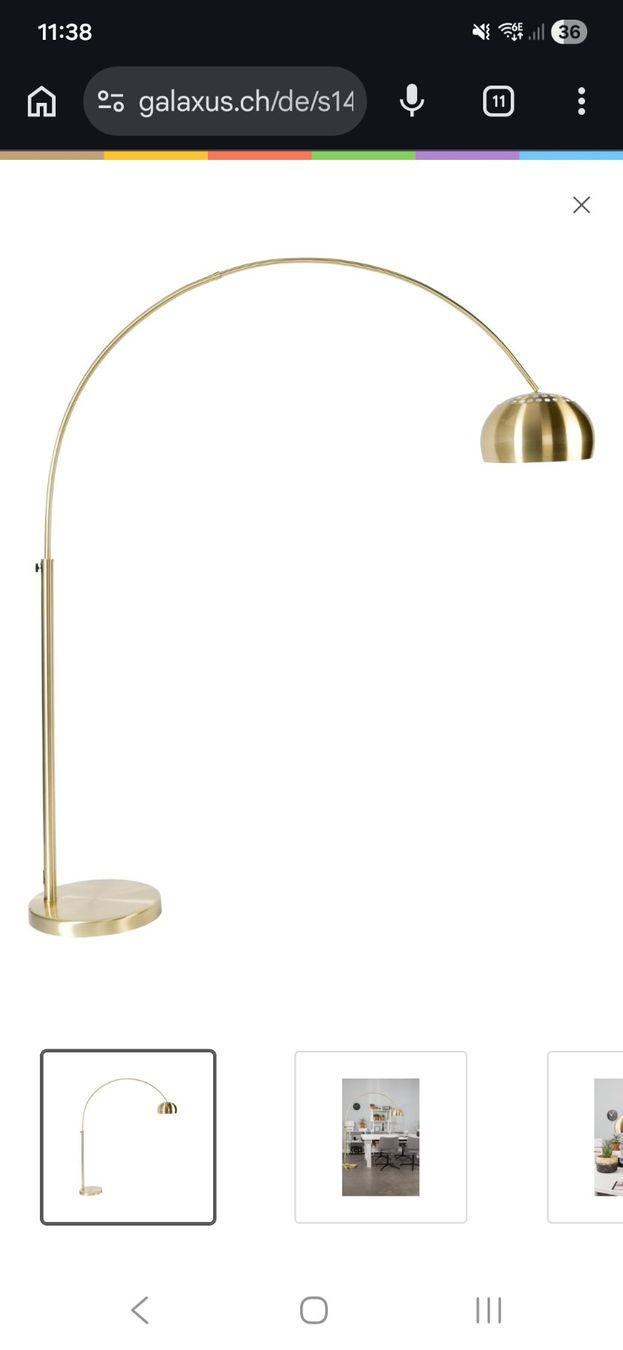 Lampen: Bogenlampe Messing goldfarben Standleuchte modern – Gebraucht aus Zürich von Jorge113