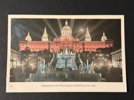 AK der Internationalen Ausstellung 1929 Barcelona n. Zürich