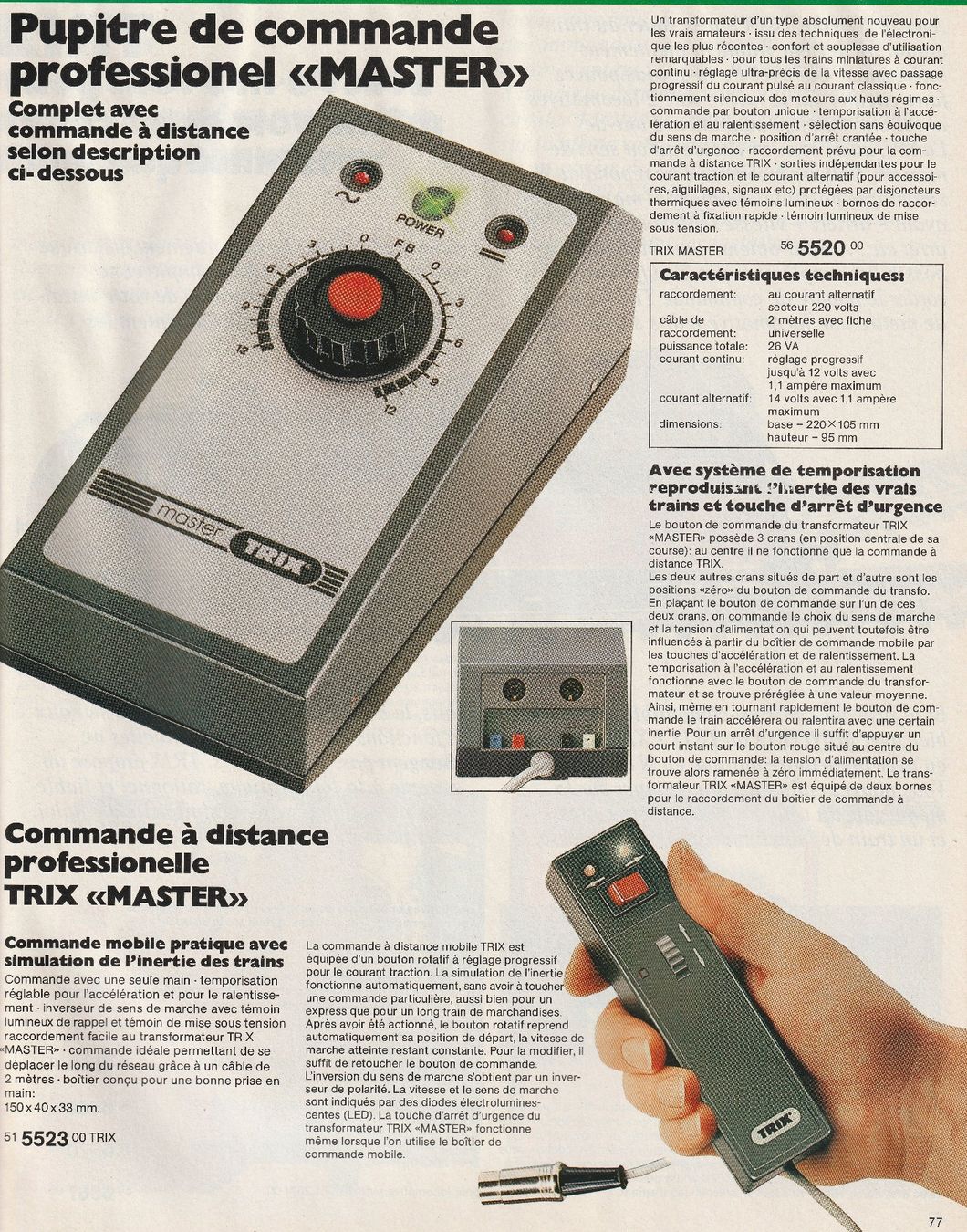 Trix Batterie, Caricabatterie & Alimentatori: TELECOMMANDE POUR TRANSFORMATEUR TRIX MASTER PROFI 5520 – Usato da Crête à l'Oeil - Les Agettes venduto da Moustychat 4