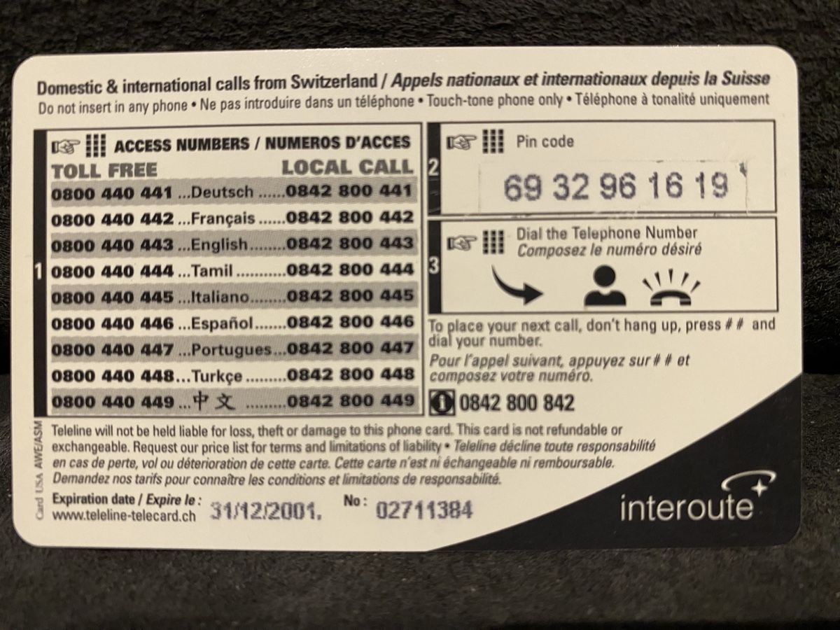 Telefon- & Taxkarten: Teleline  – Gebraucht aus Lausanne von babacard10 1