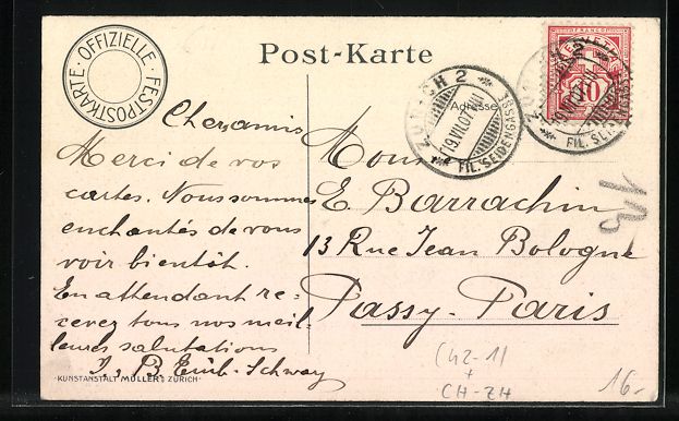 Cartoline postali: Zürich, eidgen. Schützenfest 1907, das – Usato da Berlin venduto da bartko-reher 1