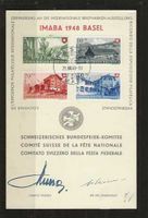 timbre Pro Patria 1948 B38 - B41  IMABA 1948 BASEL