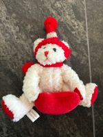 Stofftier Bär mit Mütze und Schal Weihnachten