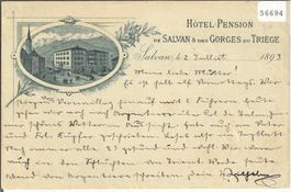 Hotel-Pension de Salvan & des Gorges du Triege - 1893!!!!