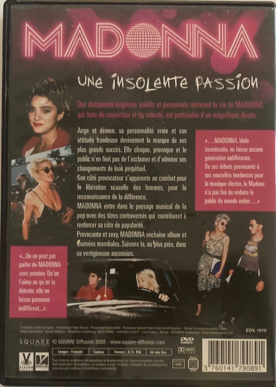 Tutti i DVDs: MADONNA - UNE INSOLENTE PASSION – Usato da Poliez-Pittet venduto da Newtown-Records 1