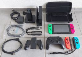 Nintendo Switch V1 Unpatched mit viel Zubehör