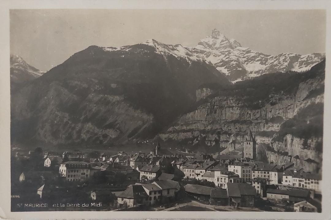 Cartoline postali: St MAURICE & la Dent du Midi - 1926 – Usato da Delémont venduto da Domdom1