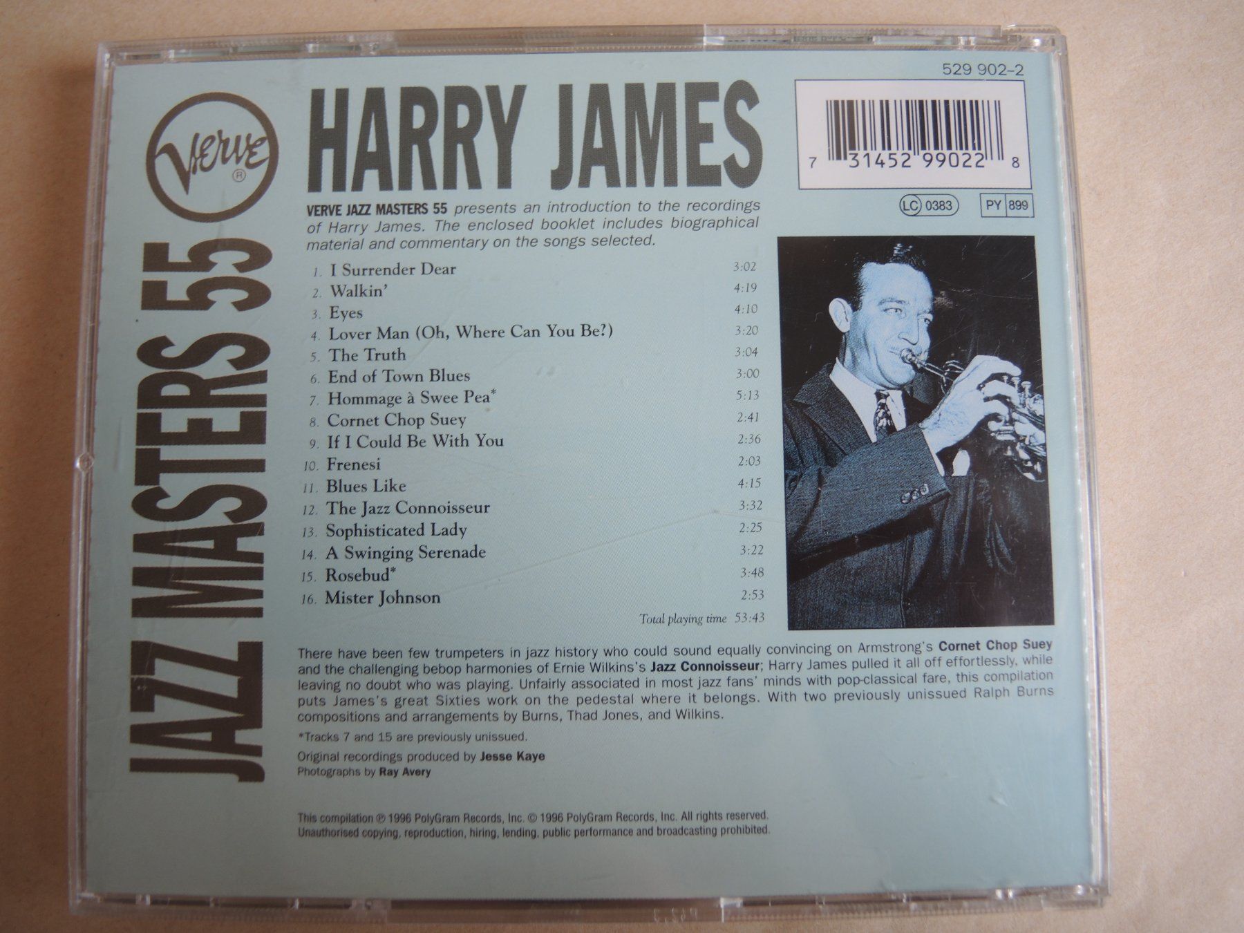 CD: Harry James -  Jazz Masters 55 CD - Verve music – Usato da Rorschach venduto da Pop-upBrocki 2