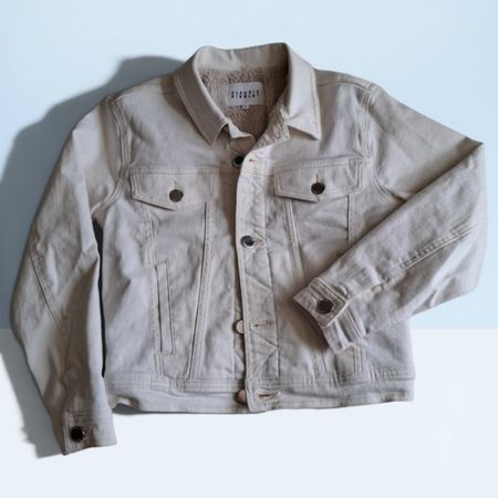 ​Claudie Pierlot Damen Jeansjacke mit Lammfell-Optik – Gr. S