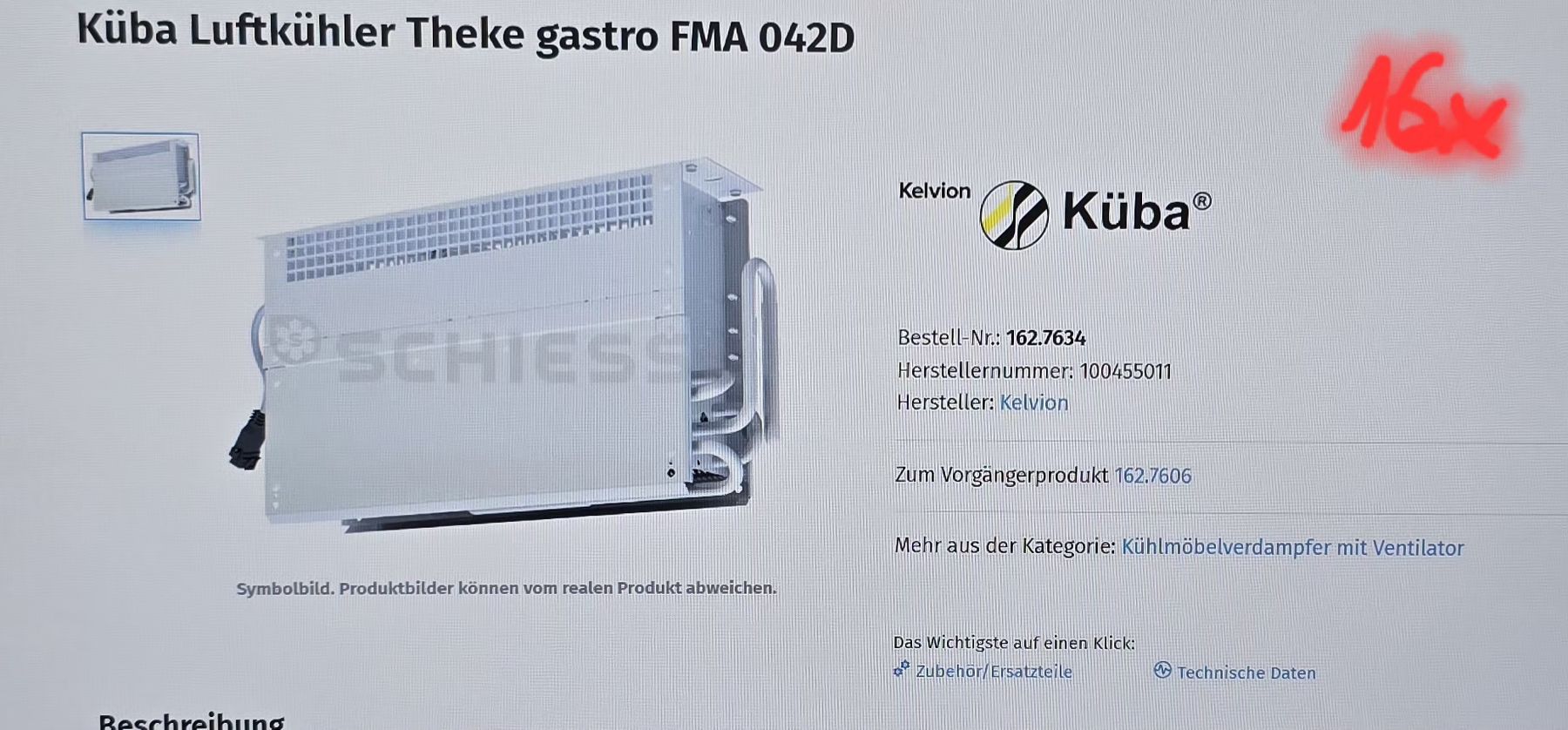 Klimageräte: Luftkühler / Thekenverdampfer – Neu und originalverpackt aus Oftringen von mercmerc 1