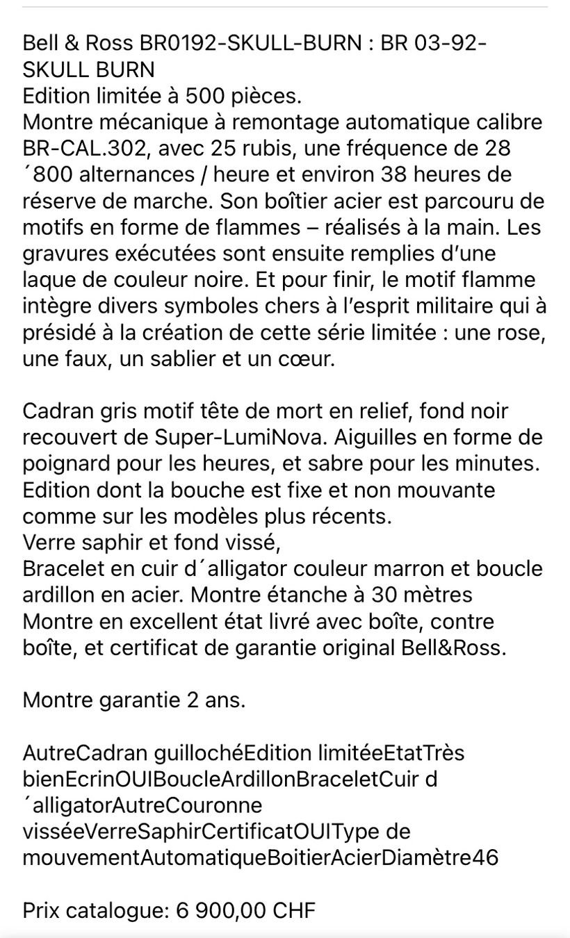Bell & Ross Orologi: Montre Bell & ross serie limited – Nuovo (secondo la descrizione) da Morgins venduto da lio_fgf5 8