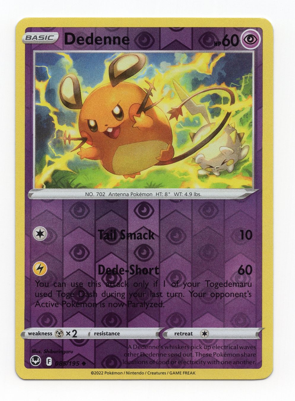 Pokémon Carte collezionabili: Dedenne 085/195 Silver Tempest Reverse Holo Englisch – Nuovo (secondo la descrizione) da Oberglatt ZH venduto da DSGS37