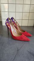 Escarpins Aquazzura "Zelda" 105 – Daim bicolore Rouge/Violet