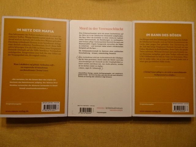 Bücher: 8 Titel zur Wahl von Christof Gasser - CH-Krimis aus SO – Gebraucht aus Oberweningen von Gerini 1