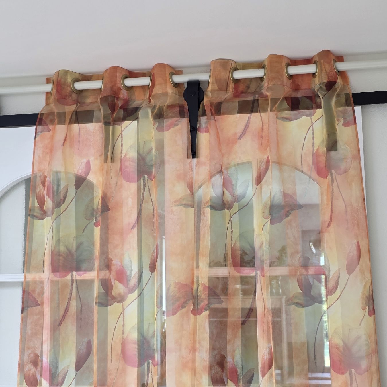 Gardinen transparent mit Blumenmuster orange gelb 2 Stk (Gebraucht) in Rheinsulz für CHF 32 – mit Lieferung auf Ricardo kaufen