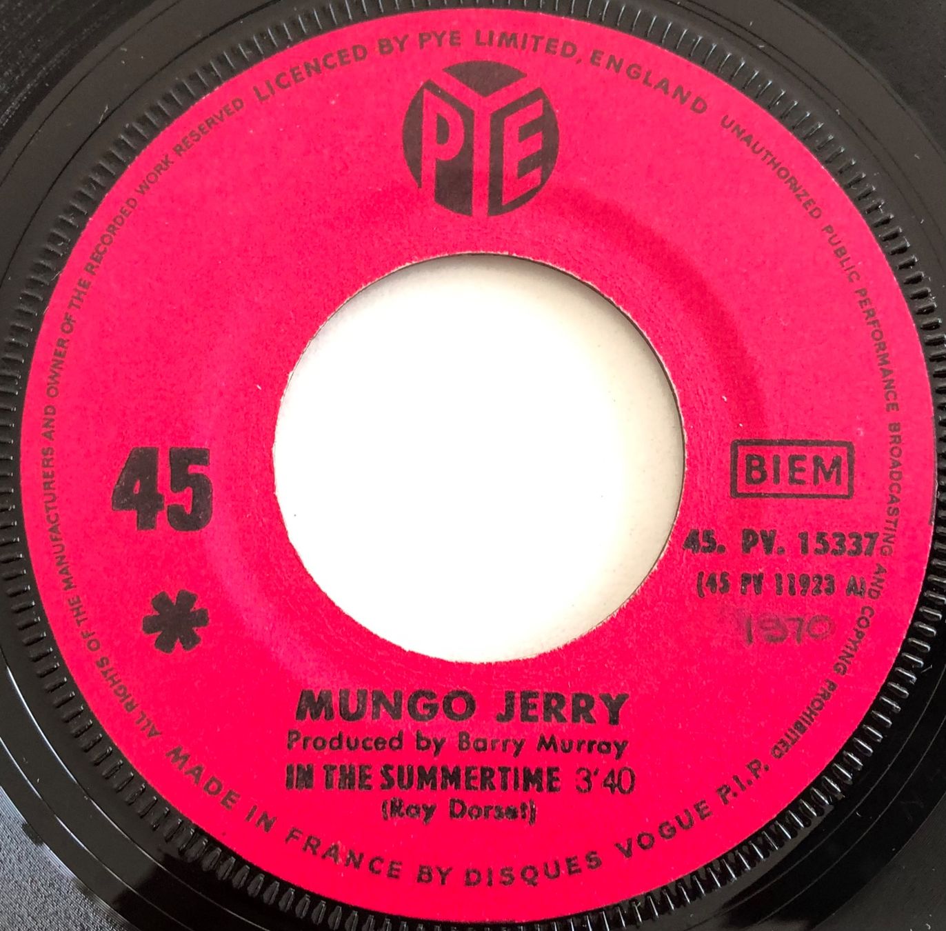 Dischi in vinile: MUNGO JERRY - IN THE SUMMERTIME – Usato da Poliez-Pittet venduto da Newtown-Records 2