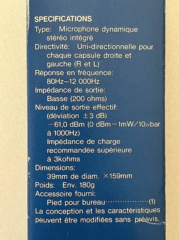 Microfoni: Microphone stéréo pour magnétophone  – Nuovo e nell'imballaggio originale da Grand-Lancy venduto da paddydy 1