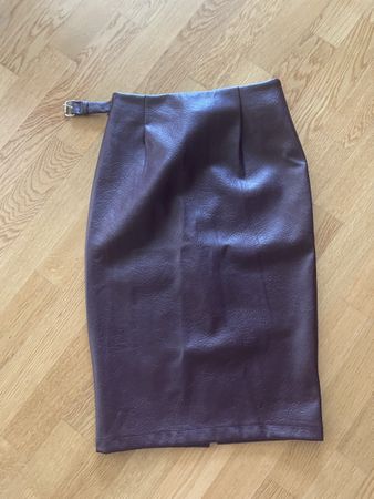 Rock Lederlook Bleistiftrock, Gr. 38, Bordeauxrot, Herb