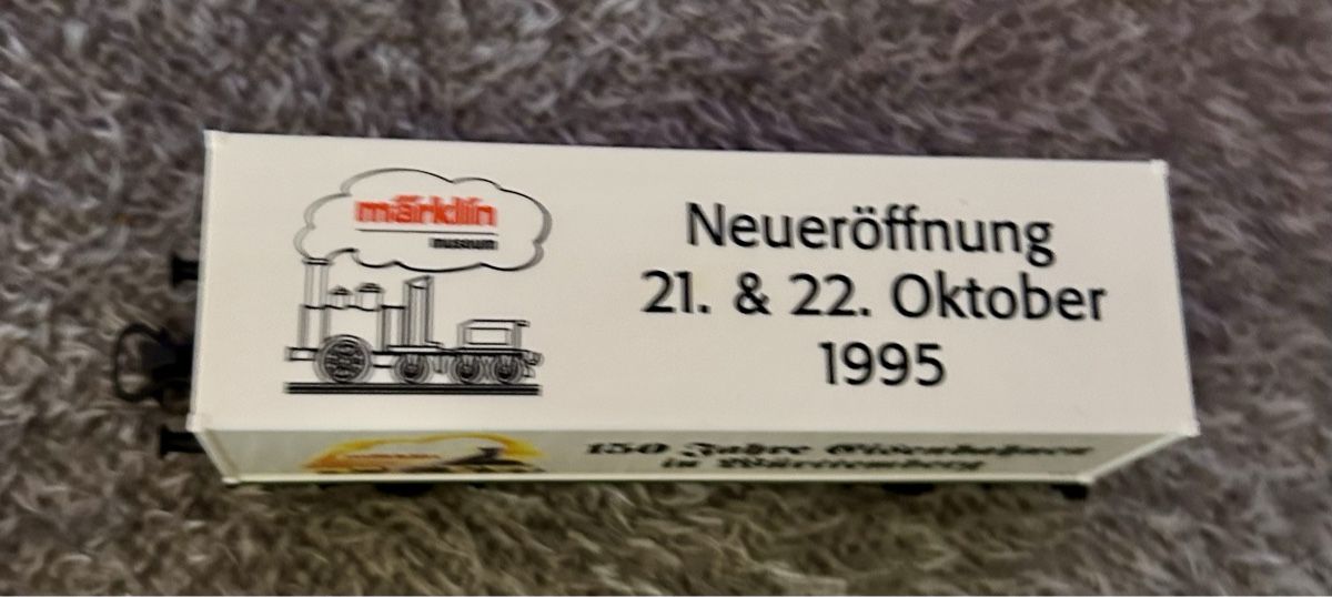 Märklin Modelleisenbahnen: Wagon Märklin "150 Jahre Eisenbahn" HO 1995 – Neu und originalverpackt aus Petit-Lancy von Pierre_le_voyageur 2