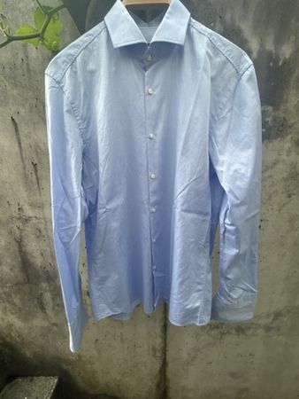 Hemd Hugo Boss Slim Fit Grösse 41 Hellblau Karomuster