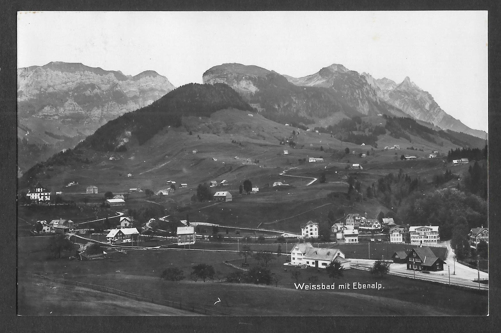 Cartoline postali: Weissbad Ansicht mit Ebenalp – Usato da Olten venduto da clotaldi