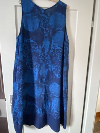 Gudrun Sjödén Kleid blau gemustert Grösse XL