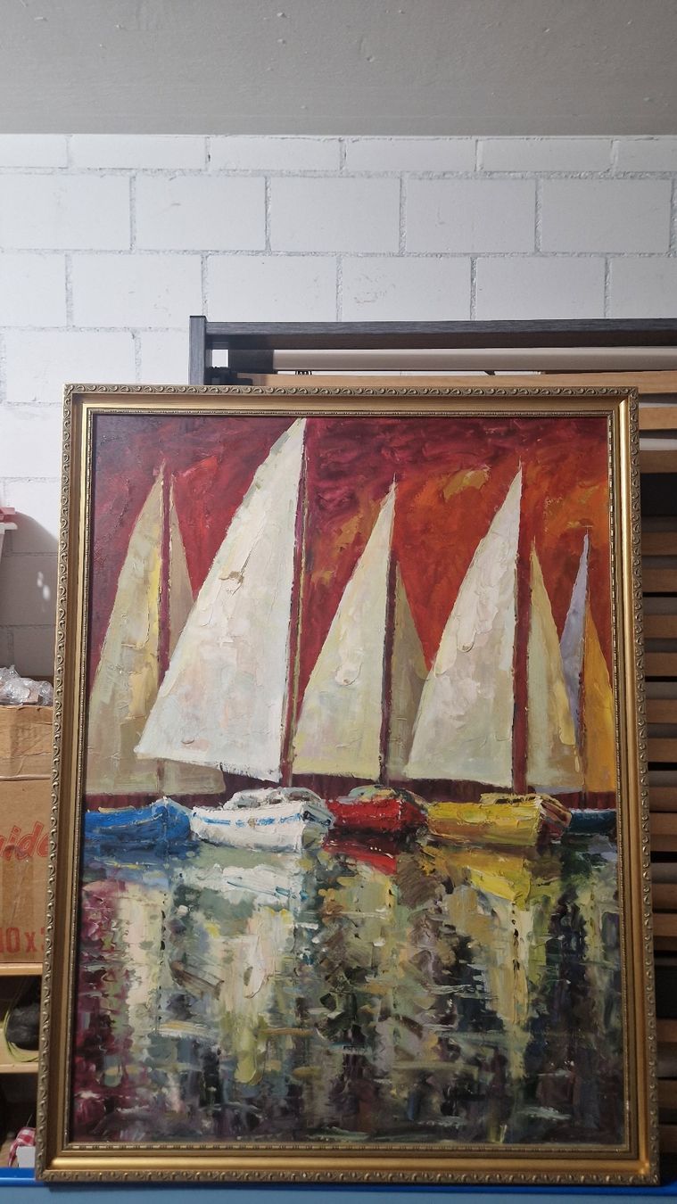 Dipinti: Gemälde Segelboote gerahmt guter Zustand – Usato da Winkel venduto da Luukas.81 1