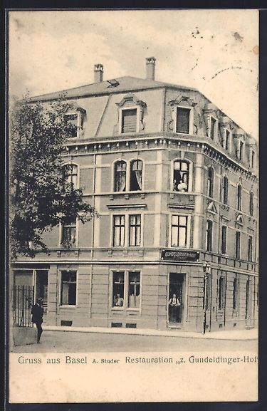 Cartoline postali: Basel, Restaurant zum Gundeldinger-Hof v – Usato da Berlin venduto da bartko-reher