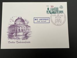 DDR Postkarte Luftpost Berlin Bodemuseum 1990 (R649)